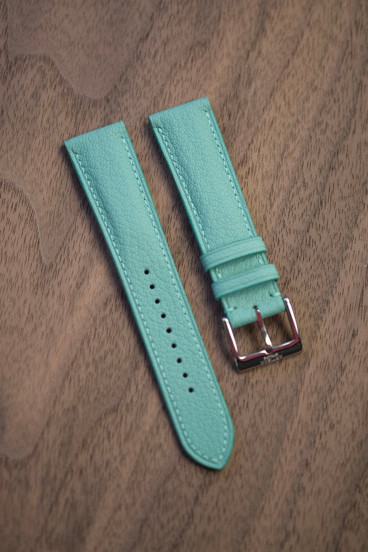 Teal Blue Chèvre (Padded) Leather Strap - Artisan Straps