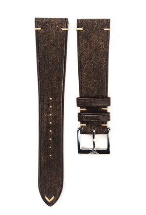 Habana Two-Stitch Leather Strap in Dark Brown - Artisan Straps