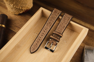 Babele ‘Linen’ Calf Leather Strap in Latte Brown - Artisan Straps