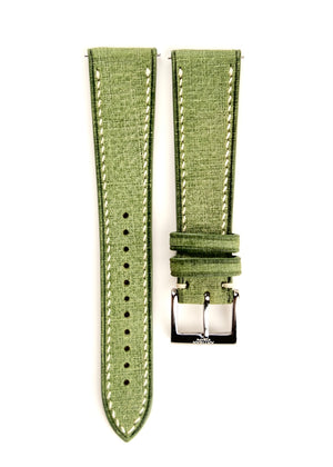 Babele ‘Linen’ Calf Leather Strap in Lime Green - Artisan Straps