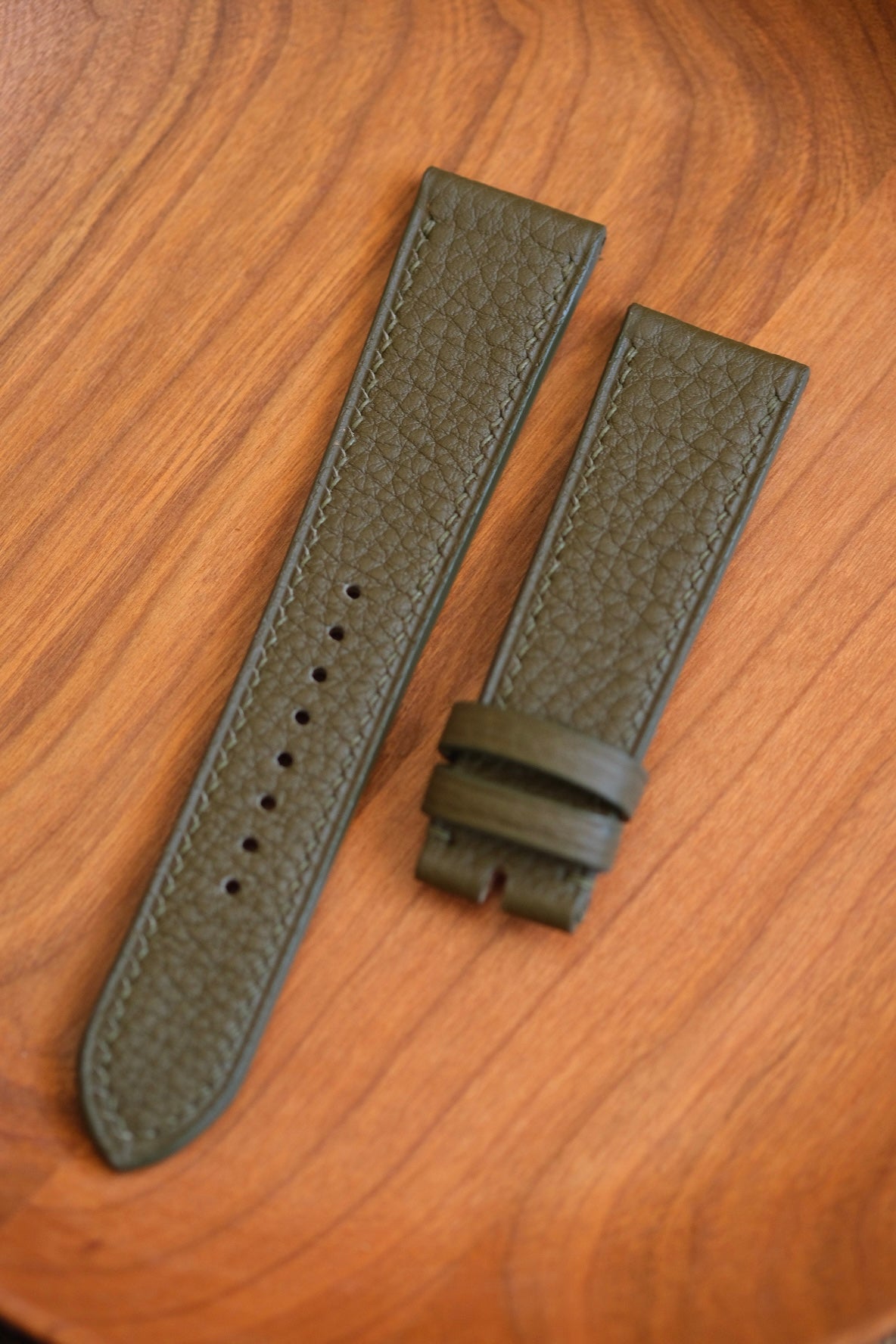 Olive Green Negonda Shrunken Calf Leather Strap - Artisan Straps