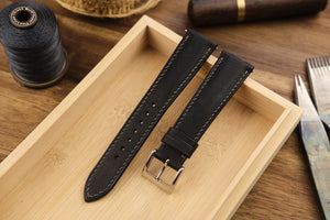 Black Pueblo Leather Strap (Padded) - Artisan Straps