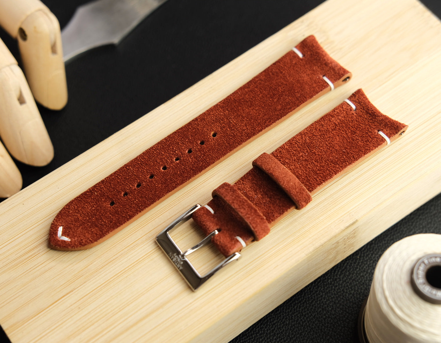 Suede Two-Stitch Minimalist Strap in Terra - Artisan Straps