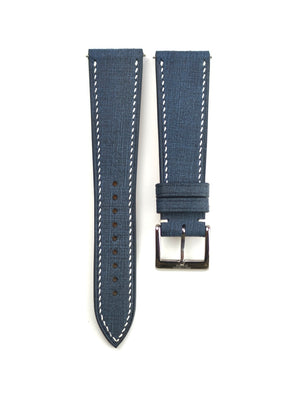 Navy Denim Babele 'Linen' Leather Strap - Artisan Straps