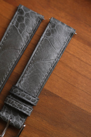 Grey Ostrich Leg Leather Strap - Artisan Straps