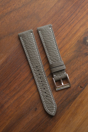 Grey Shrunken Calf (Padded) Leather Strap - Artisan Straps