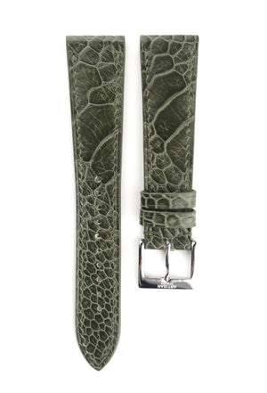 Ostrich Leg Leather Strap in Olive Green - Artisan Straps