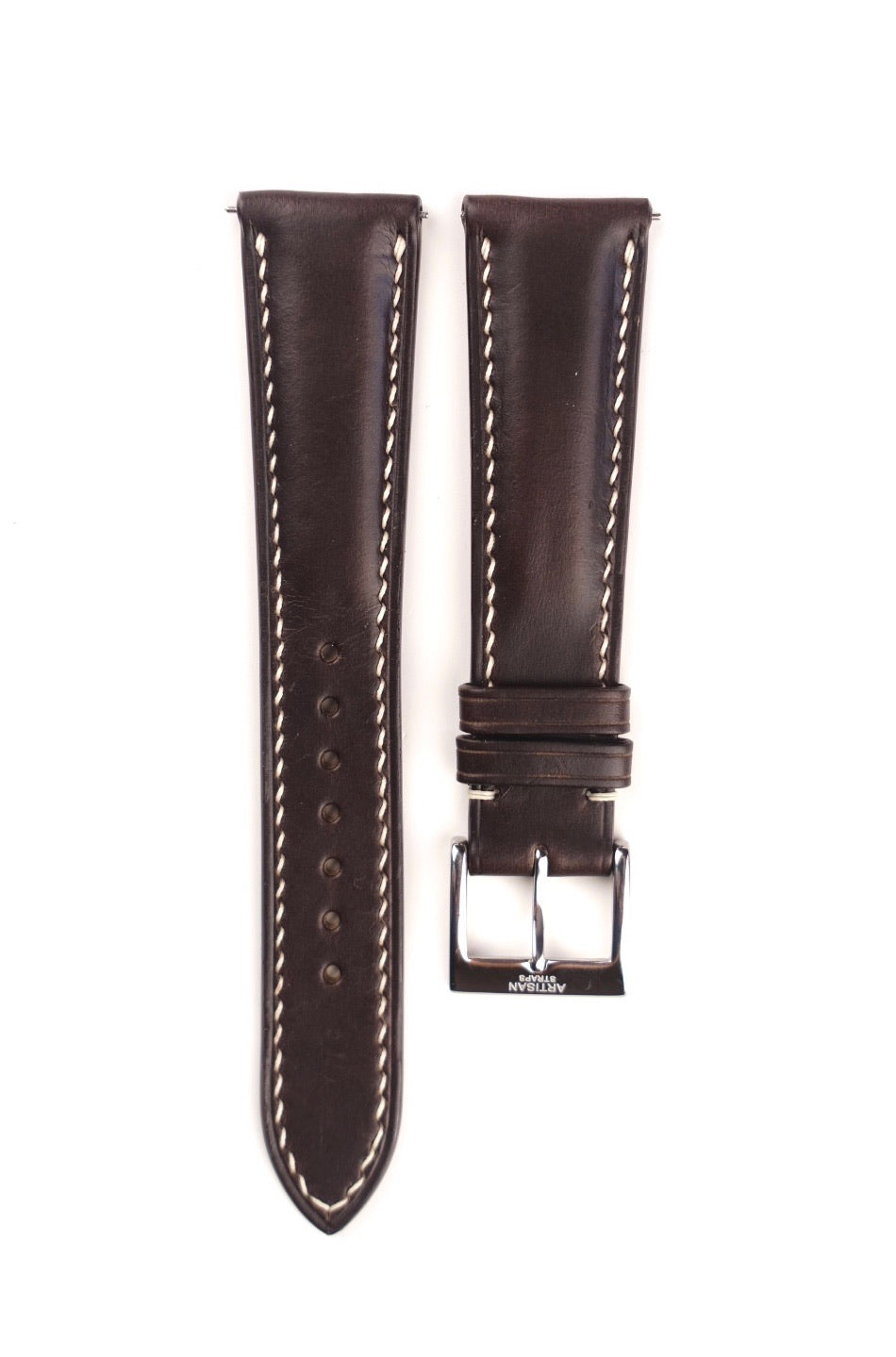 Horween Chromexcel Padded Leather Strap in Dark Brown (Ready-to-Wear) - Artisan Straps