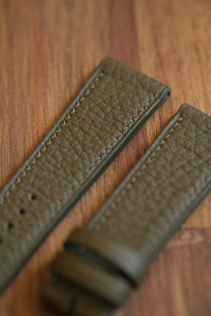 Olive Green Negonda Shrunken Calf Leather Strap - Artisan Straps