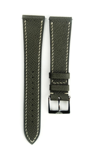 Epsom French Calf Leather Strap in Olive Green - Artisan Straps