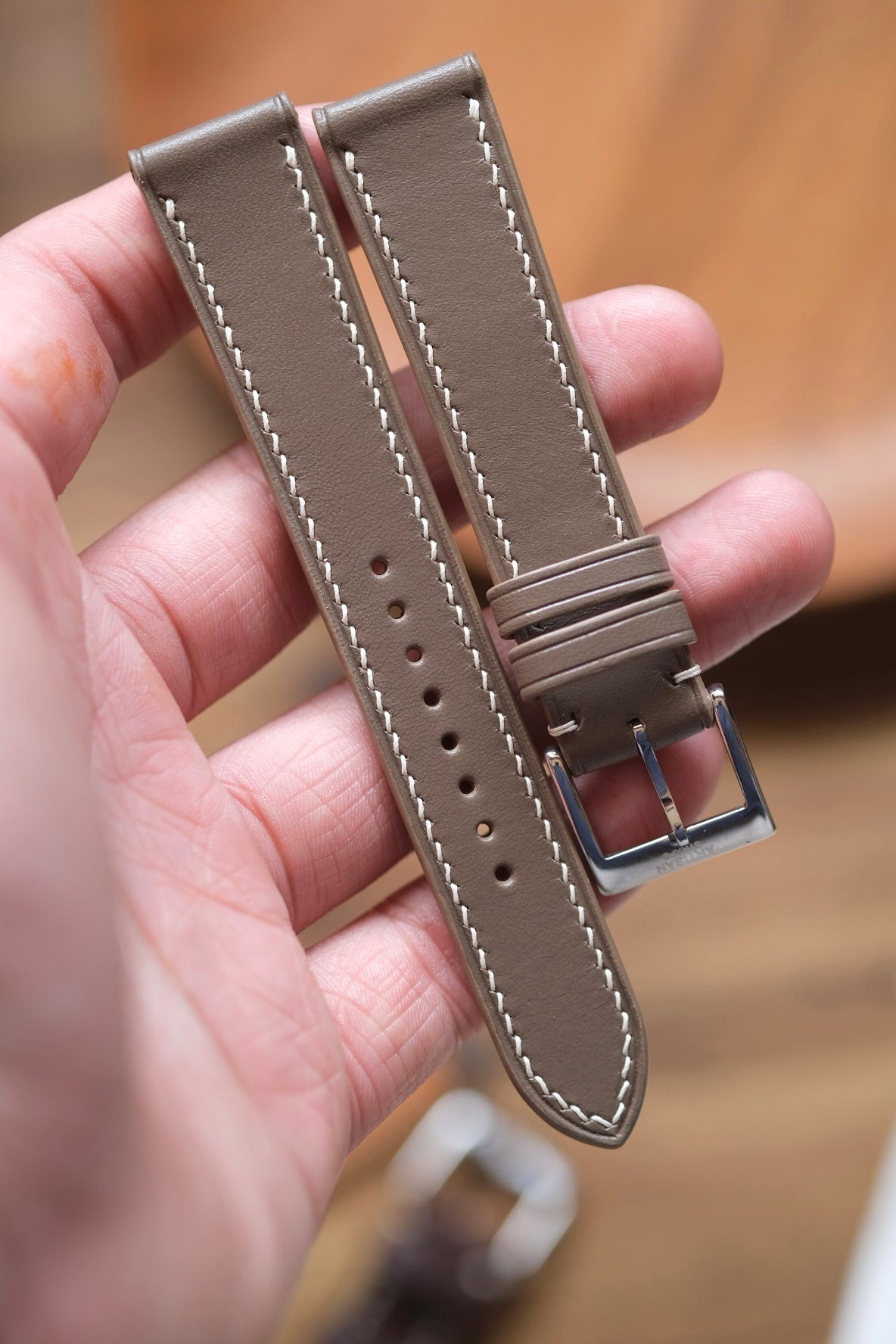 Taupe Buttero Leather Strap - Artisan Straps
