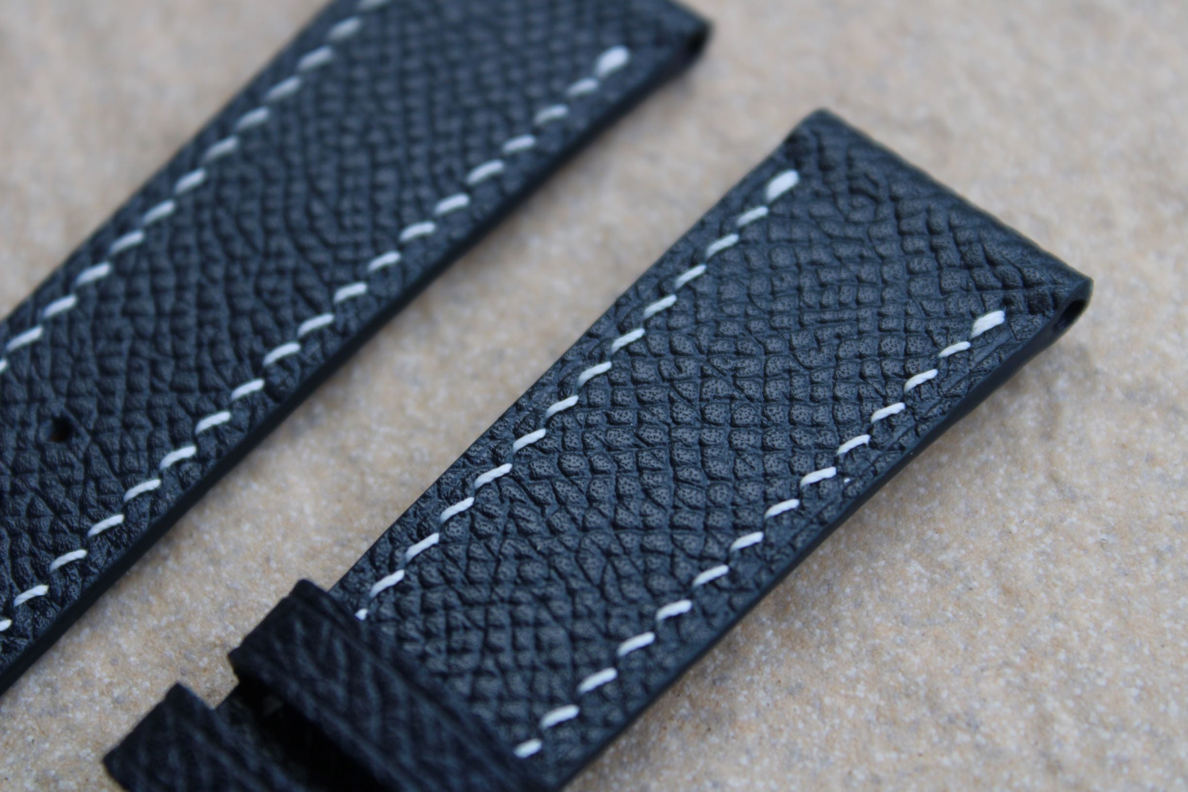 Epsom French Calf Leather Strap in Navy - Artisan Straps