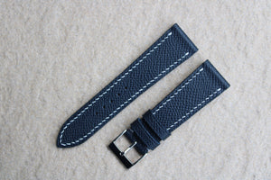 Epsom French Calf Leather Strap in Navy - Artisan Straps