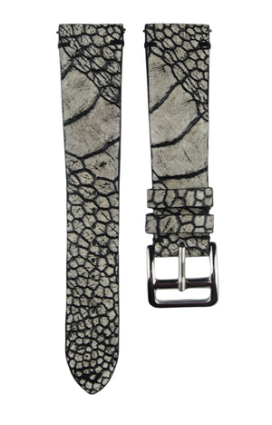 Washed Ostrich Leg Leather in Grey - Artisan Straps